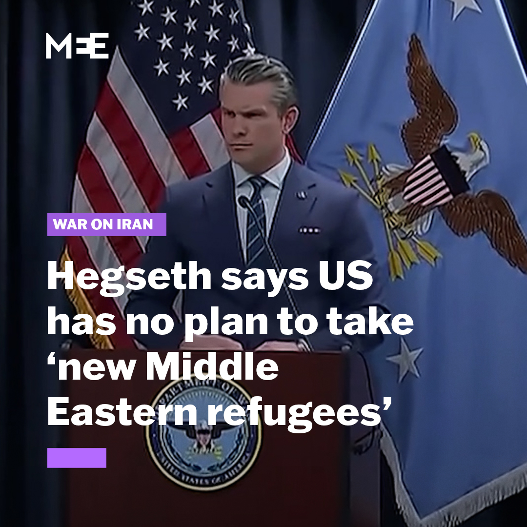 Secretary of Defence Pete Hegseth stated that the United States is not planning to take in a “new wave of Middle Eastern refugees” as Israeli and US attacks on Iran continue. Hegseth said that regional countries are “capable” of accommodating any needs that may arise