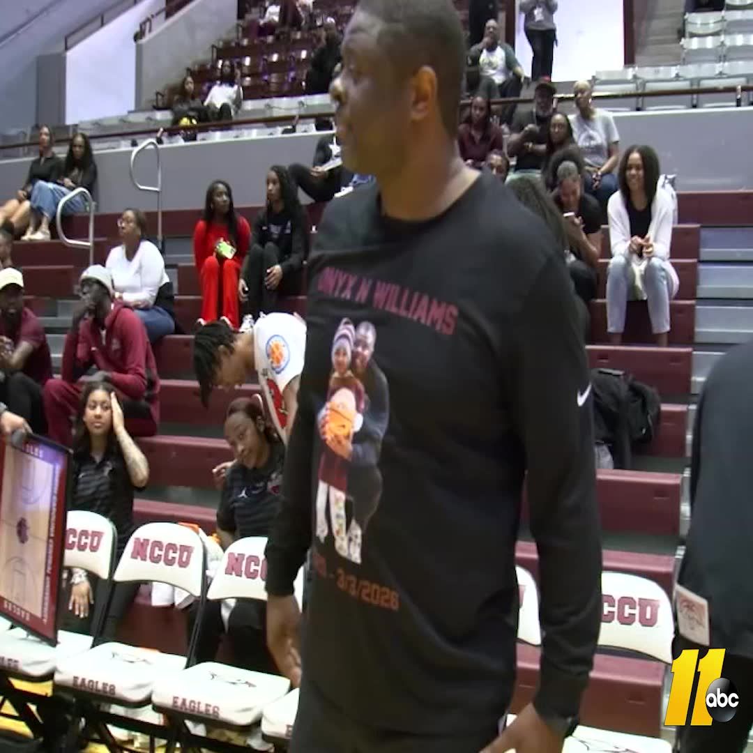 NCCU basketball held a moment of silence to honor Onyx Williams, a 5-year-old who bravely fought a rare, aggressive brain cancer before passing away Tuesday.