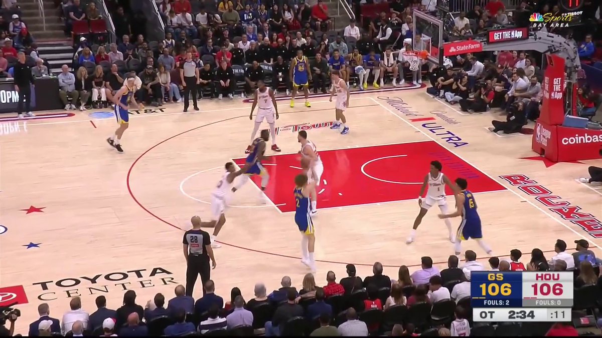 HOY, SIN STEPH CURRY, BRANDIN PODZIEMSKI SE VOLVIO A PIJEAR A LOS ROCKETS!!! 26 PUNTOS 9 REBOTES 1 ASISTENCIA 10/18 EN TIROS 4/8 EN TRIPLES Y ESTE TRIPLAZO EN EL CLUTCH.