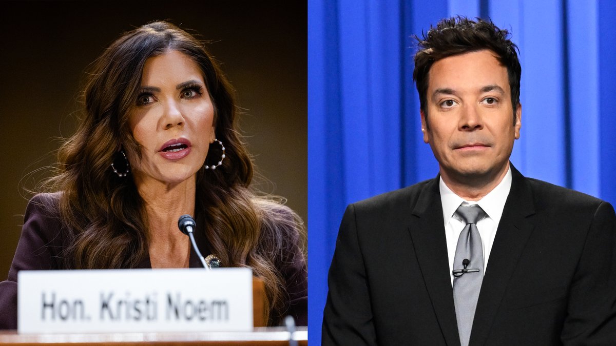 President Trump fired the Secretary of Homeland Security Kristi Noem. In response, Noem said, “If my face could move, it would look really sad right now.” #FallonTonight