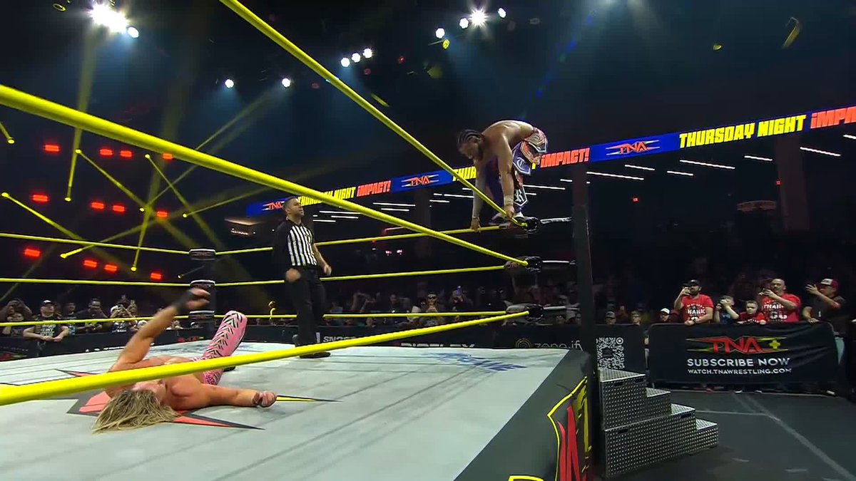.LEON SLATER retains the X-Division Championship gets immediately attacked by Eric Young! #TNAiMPACT