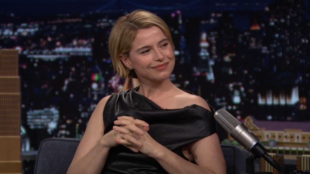 Jessie Buckley talks working with Maggie Gyllenhaal and Christian Bale in her new movie The Bride! #FallonTonight #TheBrideMovie