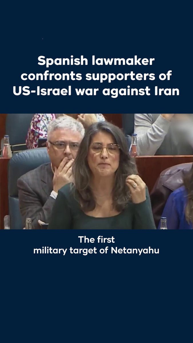 "The first military target of Netanyahu and Trump was to bomb a girls’ school, killing 160 girls" Spanish politician Manuela Bergerot lashed out at politicians who support the US-Israeli war against Iran on March 5 in the Assembly of Madrid