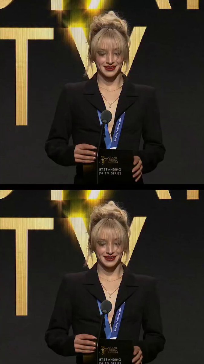 Amber presents the GLAAD Media Award for ‘Outstanding New TV Series’ to the cast and crew of ‘Heated Rivalry!’ 🎥: GLAAD