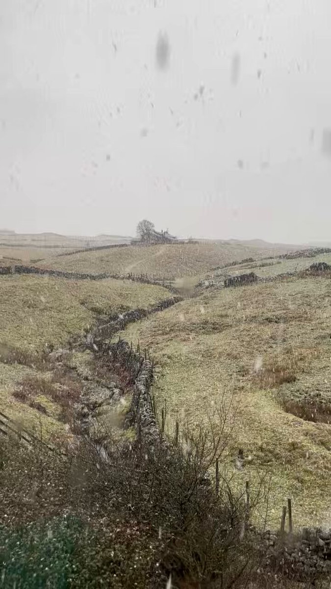 You couldn’t make it up. After some beautiful sunny warmer days, it’s snowing. #Greenhow. #Nidderdale