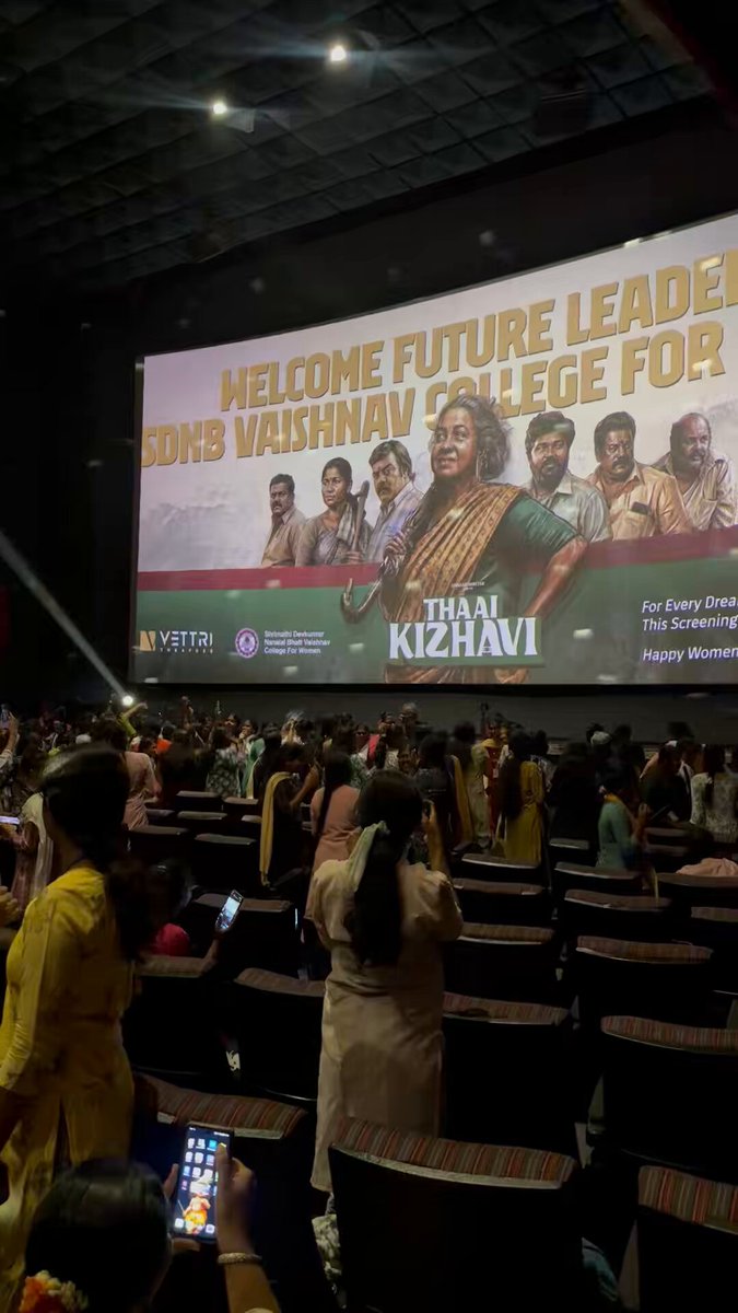 #ThaaiKizhavi Spl Screen for SDNB Vaishnav Women’s College Students in #Vettri !!! #WomensDay2026 Sivakarthikeyan Productions Passion Studios AGS Entertainment Radikaa Sarathkumar