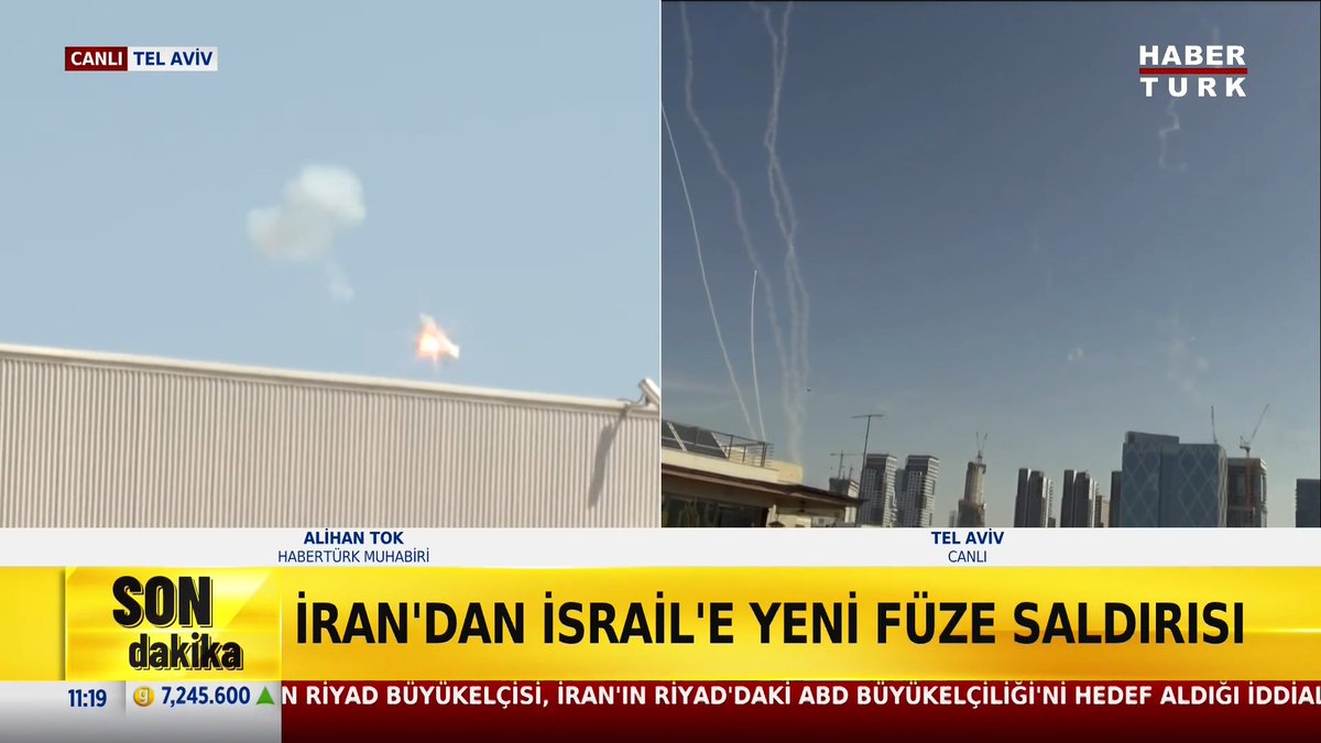 #SONDAKİKA - İran'dan İsrail'e yeni füze saldırısı gerçekleşti.