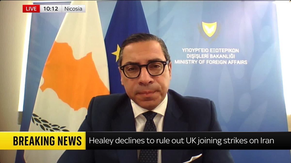 Cyprus Minister of Foreign Affairs Constantinos Kombos tells Mornings they have "expressed their views, concerns, questions and dissatisfactions" around the drone striking the RAF base in the country.