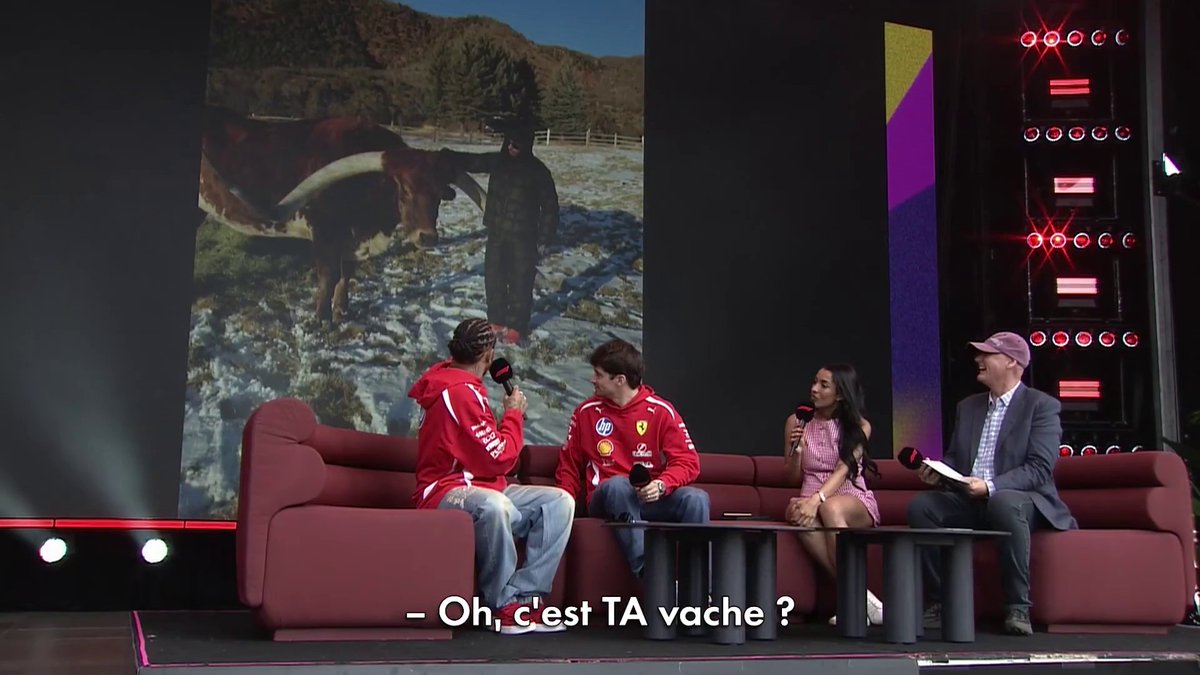 Lewis Hamilton nous a présenté sa vache, Max 😆 #AusGP #F1