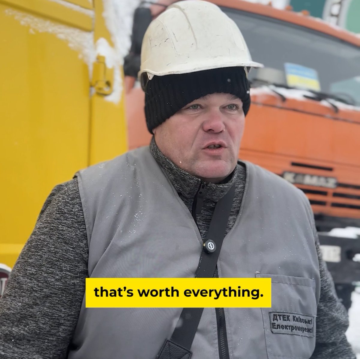 Winter may be over, but for Ukraine’s energy workers, the work never stops. Roman never planned to live in Kyiv. His life was in Mariupol. After surviving more than a month under russian occupation with no food, no water, and constant shelling, he evacuated his family. The first call he received when his phone finally had signal was from his supervisor: "Are you coming?" Roman didn't hesitate. Today, he repairs high-voltage power lines across Kyiv after missile strikes. When the lights come back on, people stop him in the street to stay thank you and offer coffee and food. For Roman, this was never just a job. "It's simply your purpose in life." Watch his story.