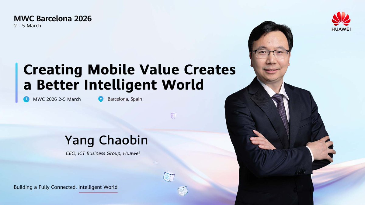 At MWC 2026 Barcelona, Yang Chaobin, ICT Business Group CEO at Huawei, highlighted the swift emergence of new AI applications and called for deeper industry collaboration to unlock 5G‑A's potential. He stressed using spectrum like U6 GHz to create value and pave the way to 6G. GSMA MWC