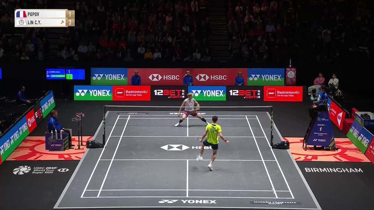 Sûrement le point de la journée : Christo Popov remporte un incroyable point face à Lin Chun-Yi 👀​ Le direct : #lequipeBADMINTON