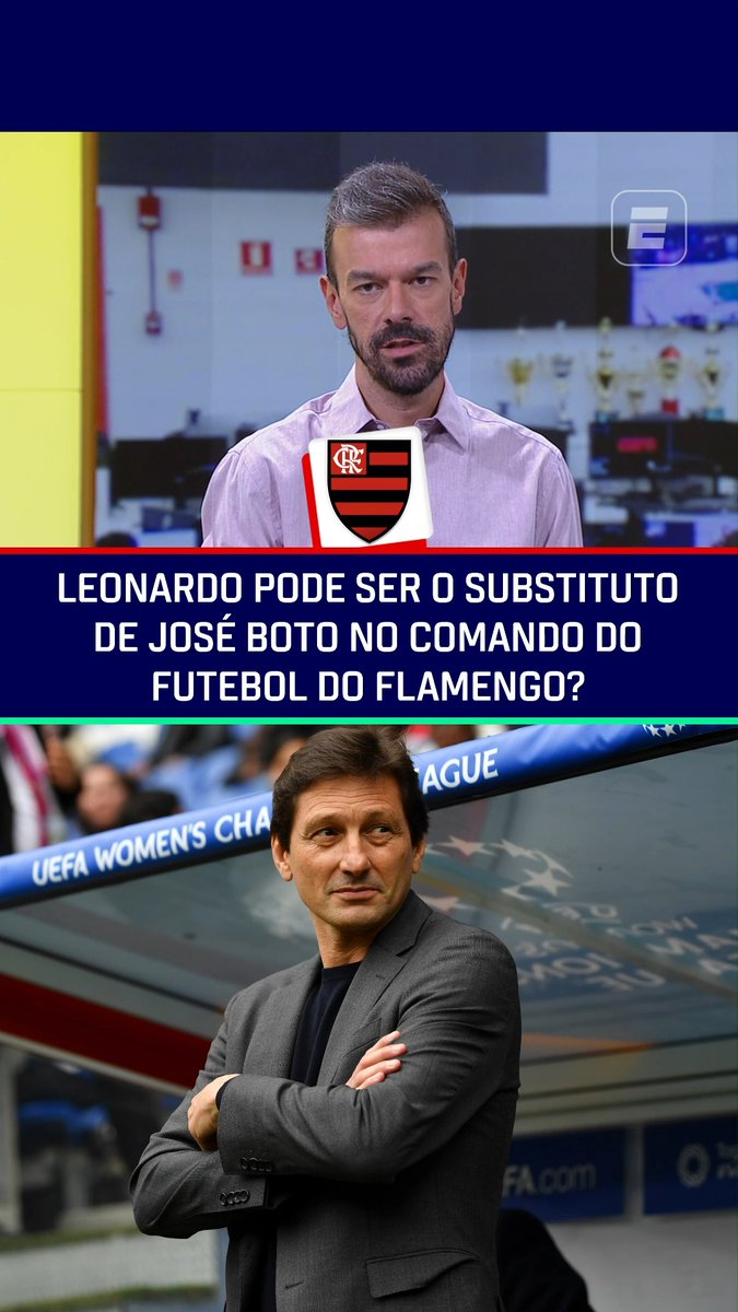 Leonardo não é opção para Bap para o cargo de diretor de futebol do Flamengo. O presidente ouviu de pessoas de confiança que Leonardo não seria uma boa opção, podendo trazer mais problemas que soluções. 🗞️ Pedro Ivo Almeida 🎥 ESPN Brasil SportsCenter Brasil