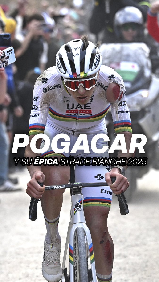 ๐๐ Fue sangre, sudor y ๐ฎ๐ณ๐ถ๐น๐ฐ๐จ. Los ataques de Tadej Pogacar (y su caรญda) para conquistar la #StradeBianche 2025, que defenderรก este sรกbado 7 en Eurosport y HBO Max Espaรฑa