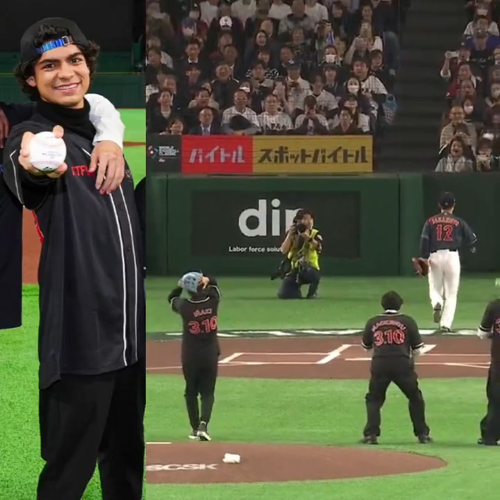 【WBC】東京ドームに「麦わらの一味」集結！ 日本対台湾の始球式を実写版『ワンピース』ルフィ役、イニャキ・ゴドイが務める ボールは大きなアーチ描き捕手の頭上を超えてしまい大慌て