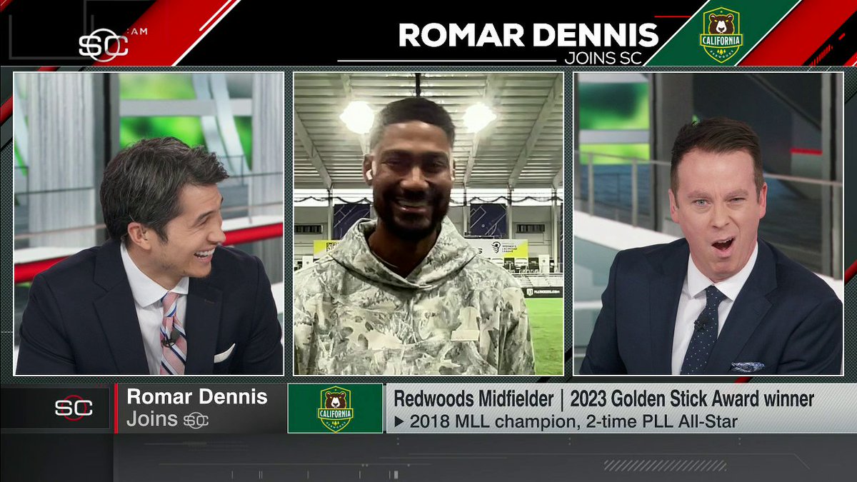 .Randy Scott brought out the Stone Cold impression for California Redwoods' star Romar Dennis 🤣 🍻 The PLL Championship Series continues tonight on the ESPN App 🍿