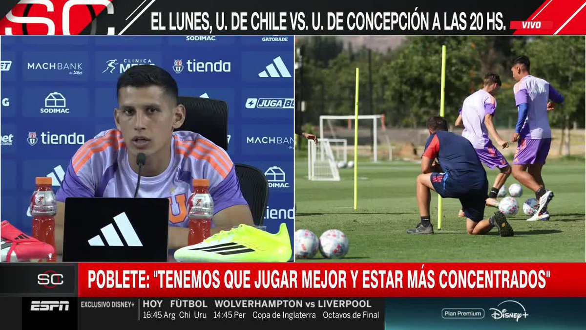 "SI A LOS HINCHAS O A MÁS PERSONAS LES MOLESTÓ, PEDIR LAS DISCULPAS PERTINENTES" Israel Poblete y la decisión del plantel de la U de no hablar con los medios tras el partido ante Palestino por la #Sudamericana. ▶️ Mira #SportsCenter en el Plan Premium de #DisneyPlus