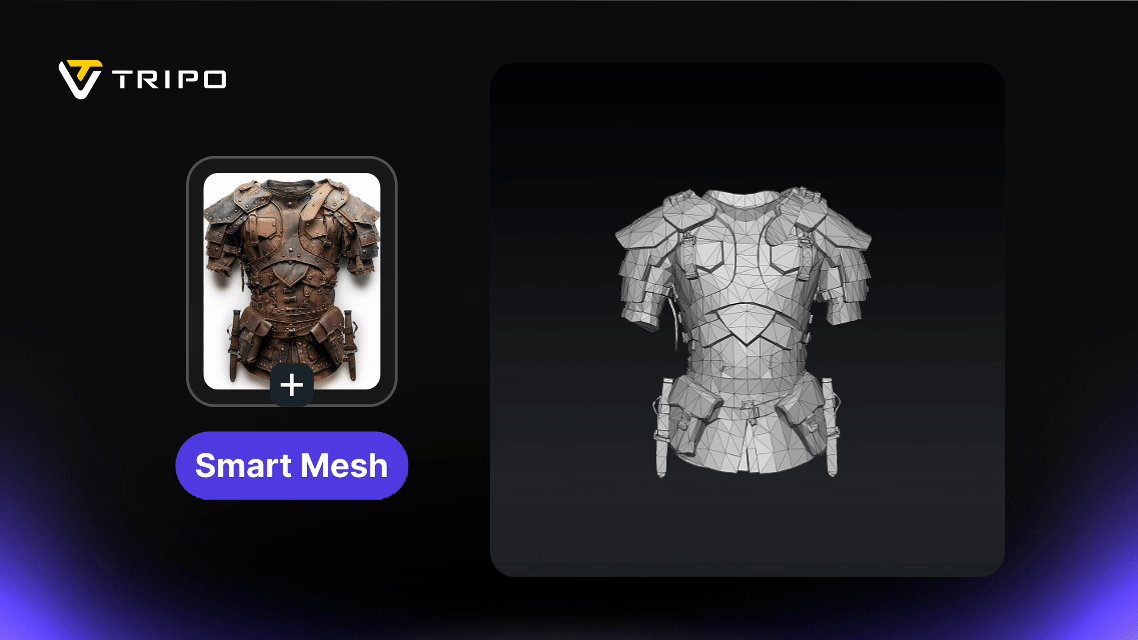 Tripo P1.0 is live. Introducing Smart Mesh in Tripo Studio — generate structured 3D meshes in ~2 seconds. ⚡ ~2s generation 🧠 Smart topology 🛠 Production-ready assets 🌍 Built for game pipelines, real-time rendering, web 3D tools, and scalable content production From prompt to usable mesh — almost instantly. Try it: #3DAI #3DCG #3dart #Tripo