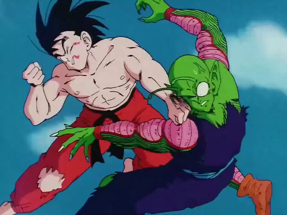 Goku pulling off a Kamehameha with his feet