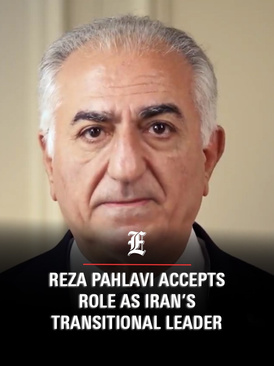 Iranian Crown Prince Reza Pahlavi accepts role as Iran's transitional leader.