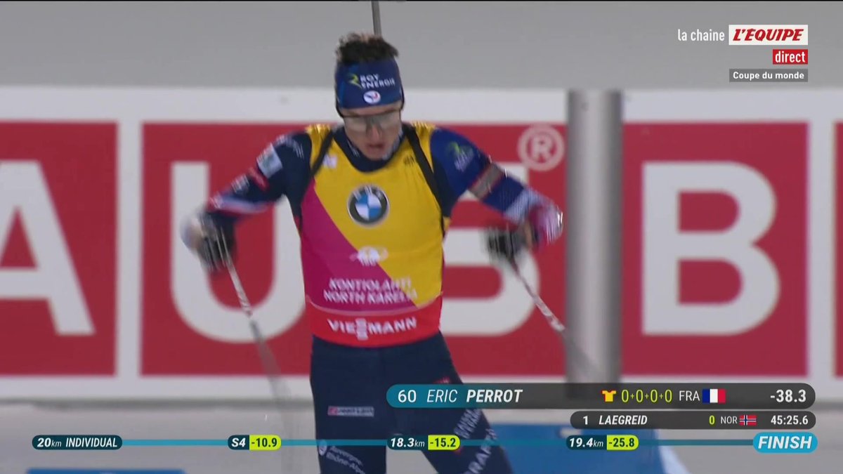 🔥 Éric Perrot remporte l'individuel de Kontiolahti et le classement de la discipline, son premier petit globe ! Suivez la Coupe du monde de biathlon en direct sur la chaine L'Équipe #lequipeBIATHLON