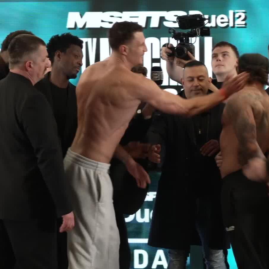 𝐈𝐓 𝐌𝐔𝐒𝐓 𝐁𝐄 𝐒𝐋𝐀𝐏 𝐒𝐙𝐍 👋 Jake Cornish & Wil Anderson clash ahead of fight night 💨 #MisfitsDuel2 | March 7 | Live on DAZN ▪️