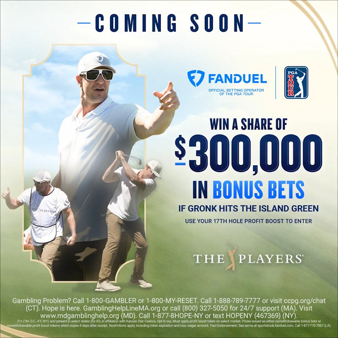 Gronk is heading to THE PLAYERS next week with a chance to win $300,000 in bonus bets for our customers 🤑 Sweepstakes begins March 9th. Learn more at: