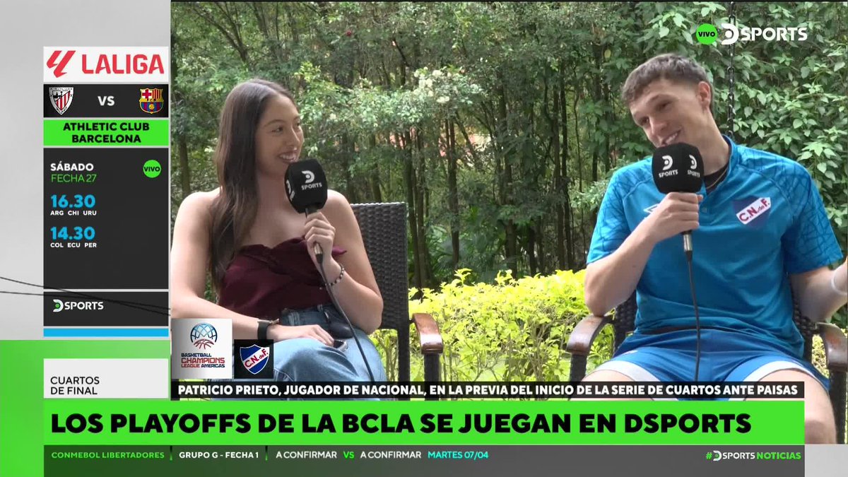 "ME SORPRENDE QUE SEPAS TANTO DE MI VIDA" El divertido momento entre @Aleja9Velasquez y Patricio Prieto cuando habló sobre su amor por Nacional. El Tricolor enfrenta a Paisas por la #BCLAmericasEnDSPORTS. ¡Se juega por #DIRECTV Y #DGO! #DSPORTSNoticias