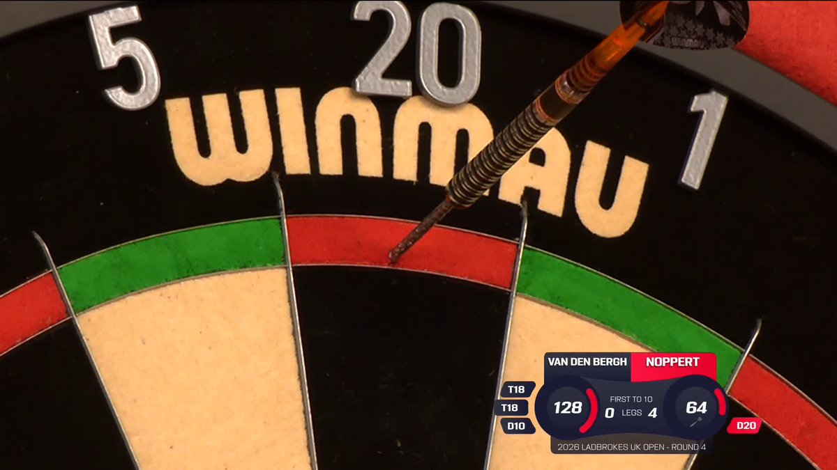 NOPPERT FIVE CLEAR! This is some performance by Danny Noppert so far! The Dutchman leads Dimitri Van den Bergh 5-0 in a battle of the former UK Open champions! Live Scores & Streaming 📲 #UKOpenDarts | R4