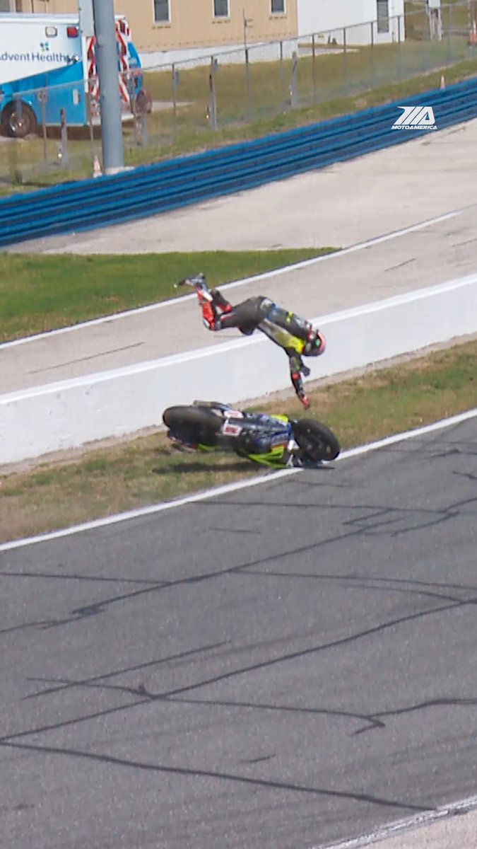 MASSIVE CRASH 😱 TT Isle of Man Champion Peter Hickman had a huge highside during the Daytona Supersport Time Attack. Thankfully, he was able to walk away. #daytona200 #daytona #motorsports #motorcycle #racing