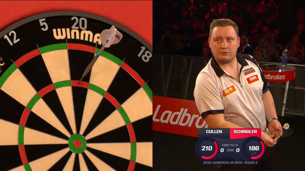 WHAT A START! 😂 This is OBSCENE! 🎣 Joe Cullen draws first blood against Martin Schindler on Stage Two with a majestic 170 checkout! Live Scores & Streaming 📲 #UKOpenDarts | R4