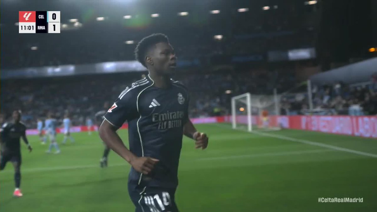 AURÉLIEN TCHOUAMÉNI WITH A BEAUTIFUL FINESSE GOAL TO OPEN THE SCORING FOR REAL MADRID 😱