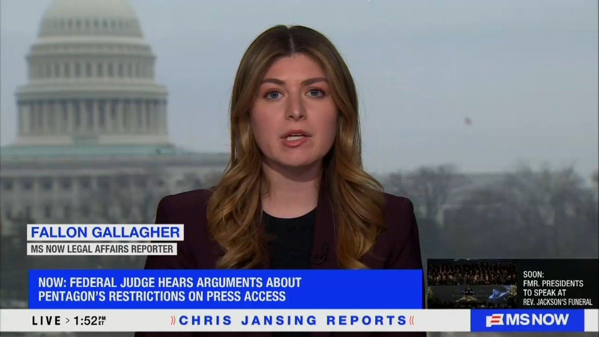 Reporter: The Pentagon is arguing that their press policy is to protect national security, while press organizations say that this is a violation of the First Amendment. This case has gained significant importance as we are entering a war with Iran. It's more important than ever for the public to get information about what is actually happening with this war.
