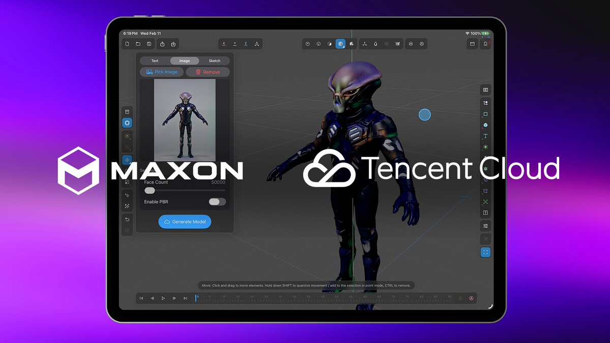 Maxon + Tencent Cloud bring HY 3D to #Cinema4D ✨ Introducing AI-assisted workflows that let artists generate base 3D &amp; UV models from text prompts or image references. Fully customizable in #C4D &amp; compatible with #ZBrush, #Redshift, &amp; #RedGiant. 🔗