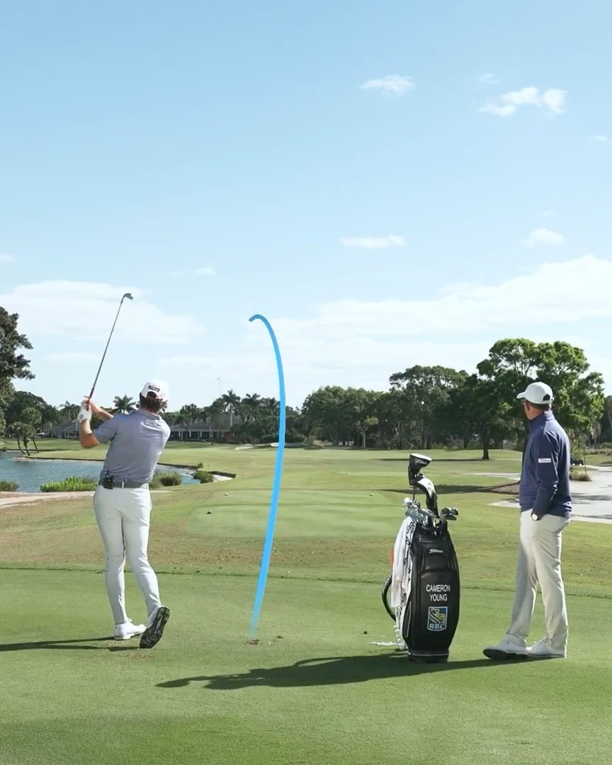 Cameron Young hitting a two-iron 255 yards. 🔥