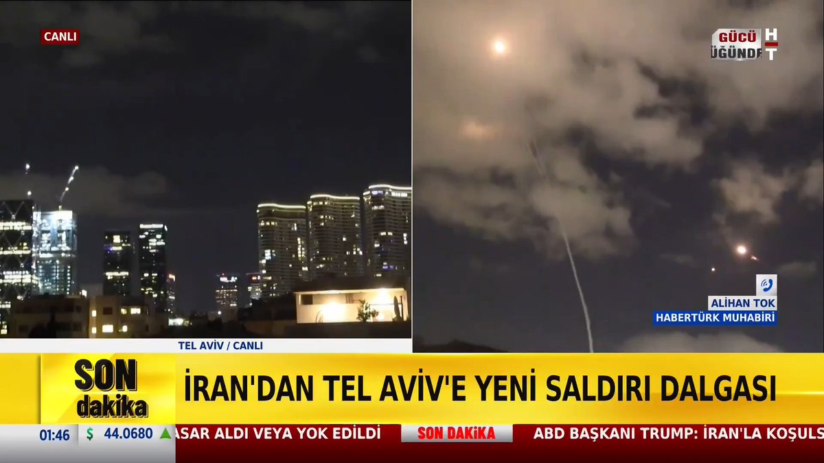 #SONDAKİKA - İran'dan Tel Aviv'e yeni saldırı dalgası