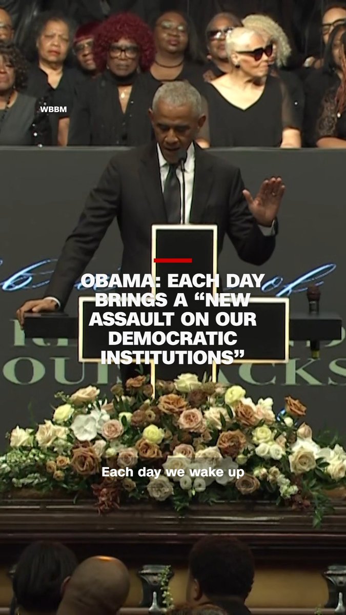 Former President Barack Obama spoke about the current political climate at the Rev. Jesse Jackson's memorial service in Chicago, saying, "Each day, we're told by those in high office to fear each other." See more: