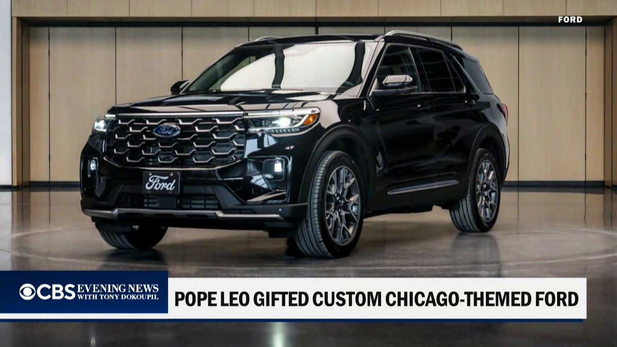 Ford’s Chicago assembly plant secretly built a custom SUV for Pope Leo XIV. The new “popemobile” comes complete with the Windy City emblazoned on the inside.