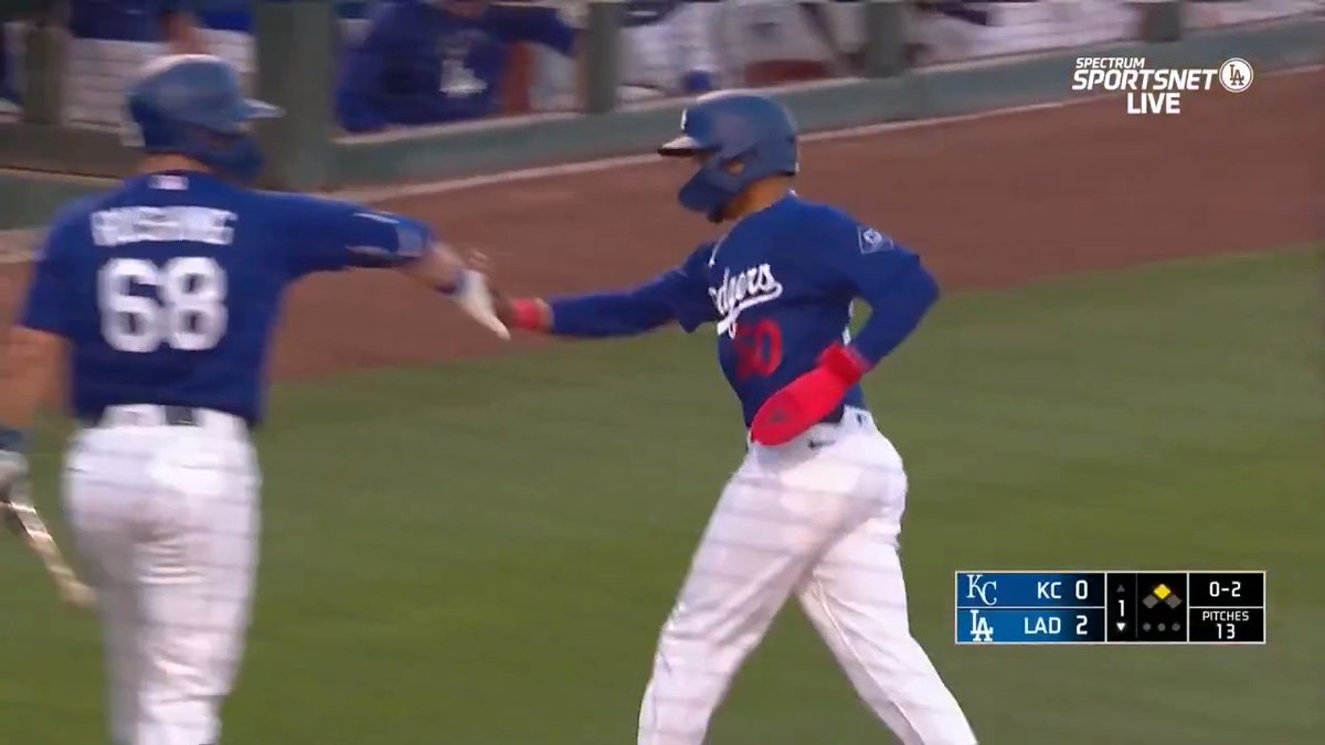 Three-spot in the first! #DodgersST