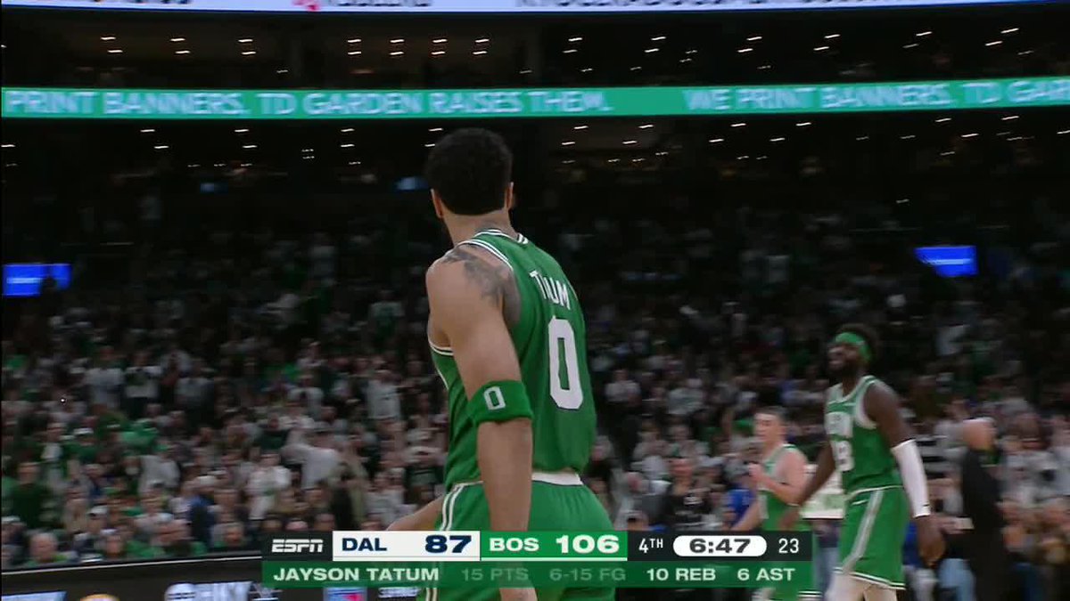 TATUM FOR THREE AND BOSTON IS LOVING IT 🥺🎯