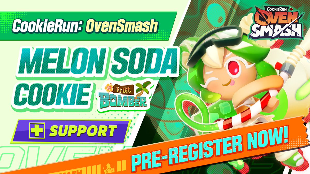 "Nice and cool! 😎" Bursting into the big city with dreams of becoming an influencer, Melon Soda Cookie's determined to make her name shine. And with her trusty Melon Soda Cannon in hand, one fizzy shot might just send her skyrocketing to fame! 👇 Pre-register for CookieRun: OvenSmash now! *Prefer the app store? You can pre-register here too: Google Play: App Store: One Store: #CookieRun #CookieRunOvenSmash #PreRegistration