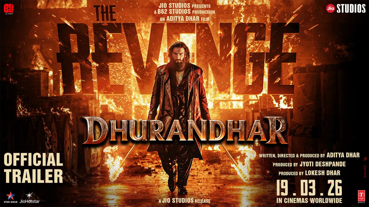 Ab Pakistan ka mustakbil, Hindustan tey karega Trailer Out Now. Book Now for Paid Previews on 18th March only. 🔗- #DhurandharTheRevenge releases worldwide on 19 March, on Gudi Padwa, Ugadi, and Eid. Hindi | Telugu | Tamil | Kannada | Malayalam Ranveer Singh arjun rampal Sanjay Dutt Ranganathan Madhavan #AkshayeKhanna #SaraArjun TheRakeshBedi Aditya Dhar #JyotiDeshpande lokesh dhar #JioStudios B62 Studios T-Series JioHotstar Star Gold