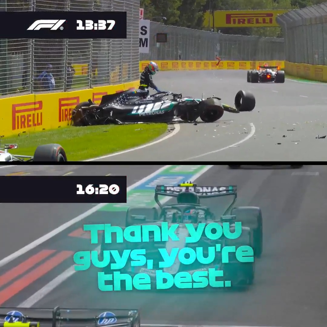 Hard work pays off 💪 A heroic effort from Mercedes-AMG PETRONAS F1 Team to get Kimi Antonelli out on track in Qualifying to complete the front row on the grid 😮‍💨 #F1 #AusGP