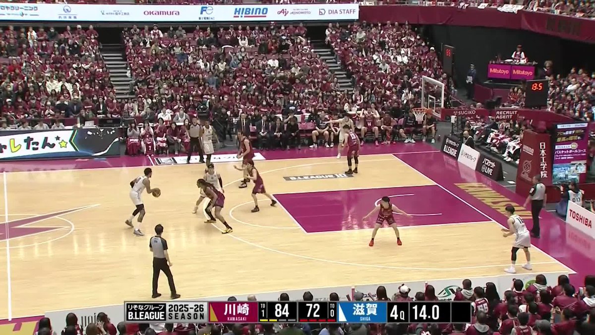 試合終了 りそなグループ B.LEAGUE 2025-26 B1リーグ戦 第24節 GAME1 【試合終了】 84 川崎ブレイブサンダース 72 滋賀レイクス 【ボックススコア】