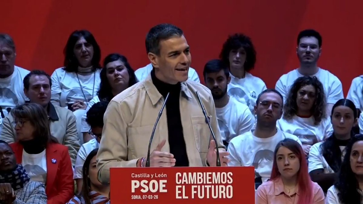 España se ha ganado el respeto de todo el mundo. Ese no a la guerra es un SÍ A LA PAZ, y a nuestras empresas, trabajadores y autónomos. A nuestro campo. Feijóo y Abascal apoyan la guerra de Trump en Irán. Son unos hipócritas. Es muy fácil ser belicoso a costa del bolsillo de los demás.