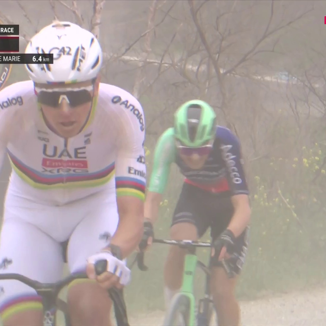 The 19-year Paul Seixas almost coming back to Pogacar's wheel after a huge attack were the best 30 seconds of the last few years in cycling. One day, he will make it but unlikely to happen in 2026. 🥹 #StradeBianche