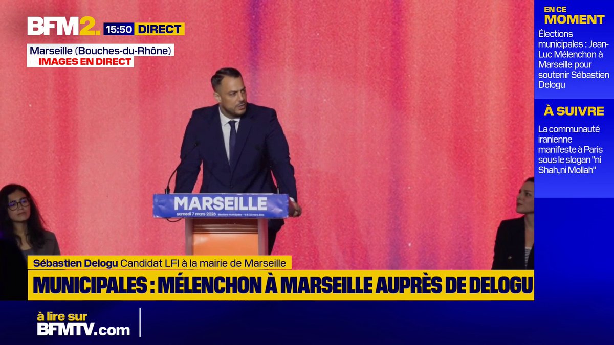 Marseille: l'émotion de Sébastien Delogu (LFI) avant son discours #BFM2