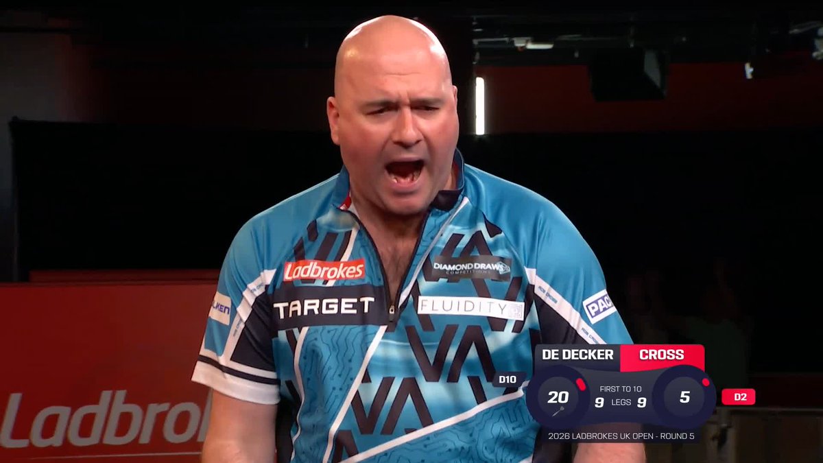 CROSS WINS THE DECIDER! 😱 Darting drama! 🍿 After winning the last two legs, Rob Cross survives a match dart from Mike De Decker before taking out a HUGE double two to crawl over the line 10-9 ⚡️ Live Scores &amp; Streaming 📲 #UKOpenDarts | R5