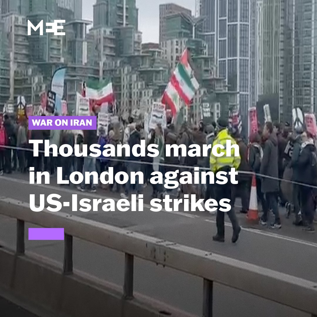 More than 50,000 protesters marched through central London in opposition to the US-Israeli strikes on Iran. Demonstrators marched from Millbank to the US embassy in Vauxhall on Saturday afternoon