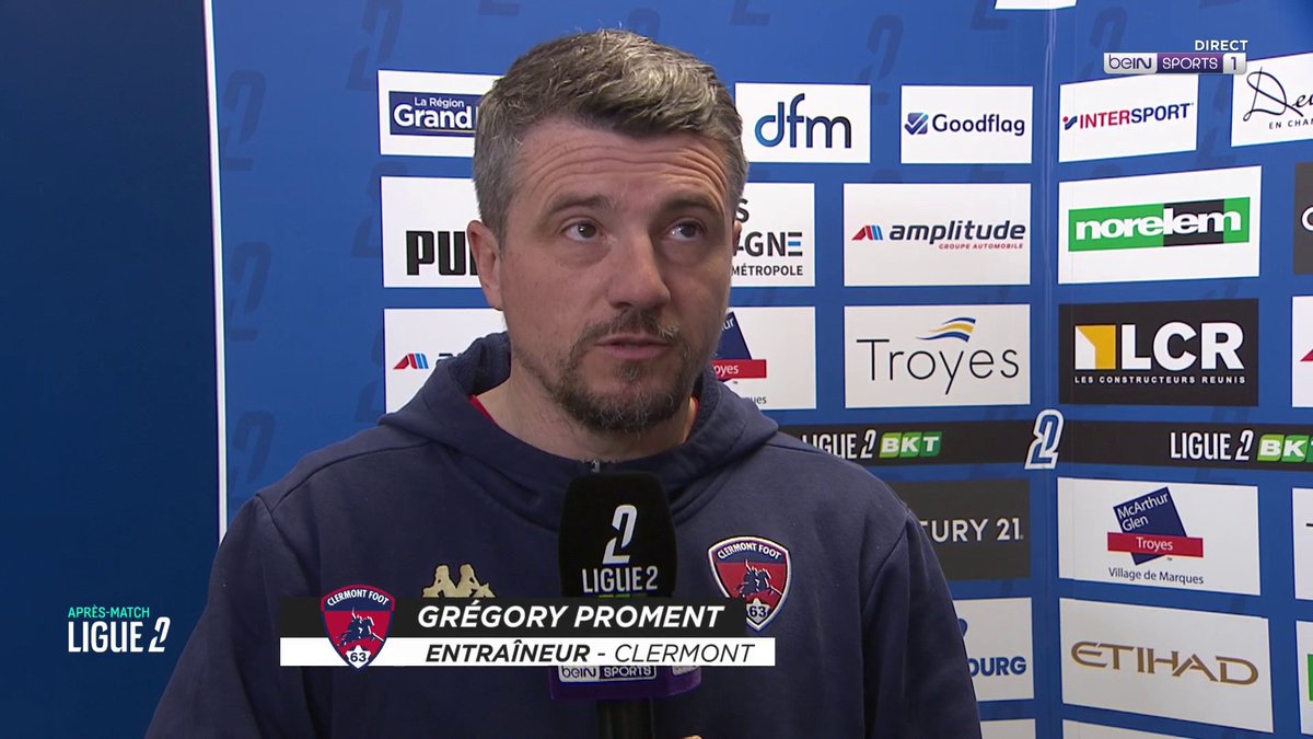 🗣️ Grégory Proment (Clermont Foot 63) est revenu sur sa colère contre l'arbitrage après la défaite contre Troyes : 💥 "Une personne a faussé le championnat aujourd'hui !" #ESTACCF63 #beINLigue2